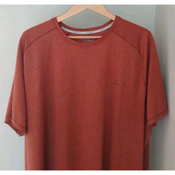 L.L. Bean Access Trail Tee Shirt Size 3XLT Tall Orange S/S Lightweight Outdoor - Picture 2 of 8